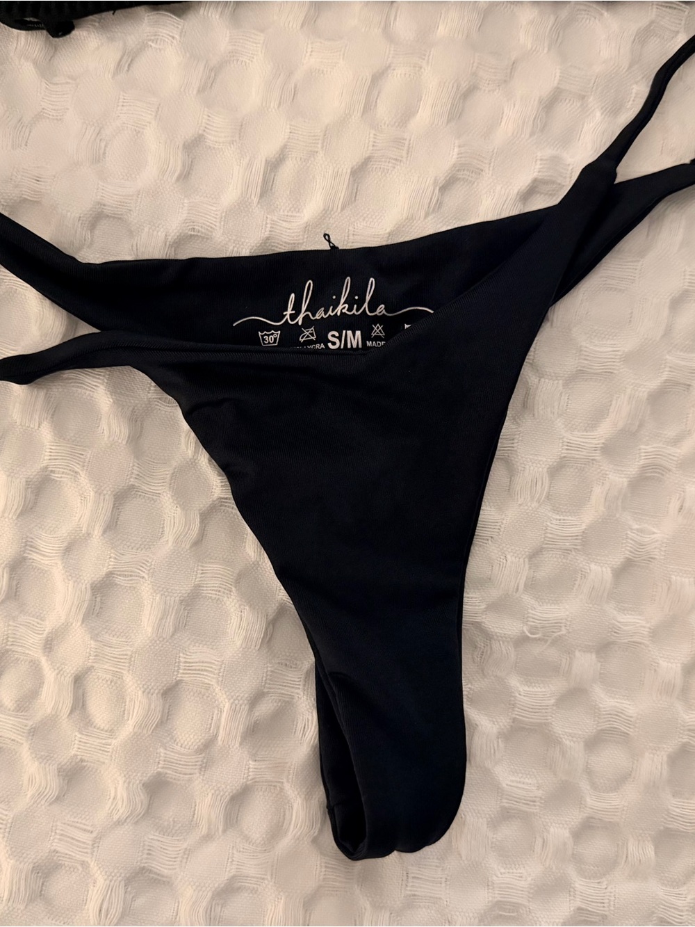 Black Laser-Cut Crochet-Inspired Bikini Set - Picture 12 of 14